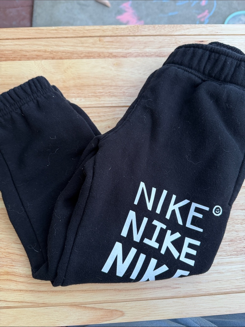 Nike Black Sweatpants with White Logo Stack